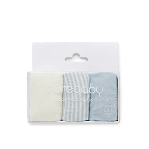 Purebaby 3 Sock Pack Boy / Girl (12-24m)