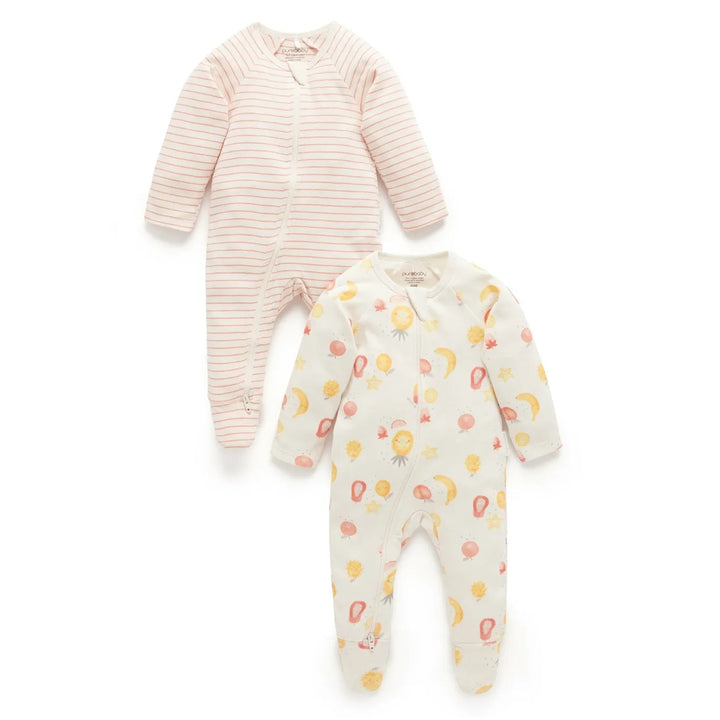 Purebaby 2 pc Juicy Digital Zipsuit Organic