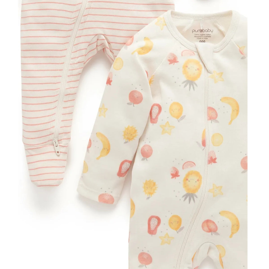 Purebaby 2 pc Juicy Digital Zipsuit Organic