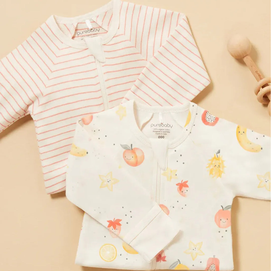 Purebaby 2 pc Juicy Digital Zipsuit Organic