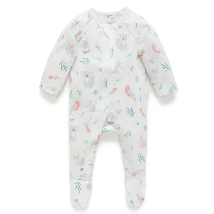 Purebaby Zip Growsuit - Blossom Friends