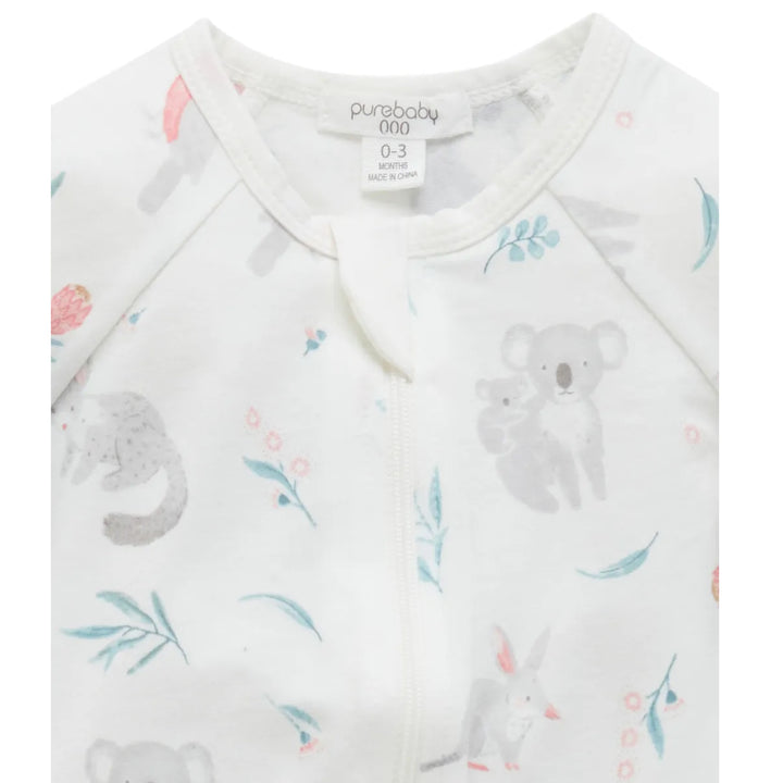 Purebaby Zip Growsuit - Blossom Friends