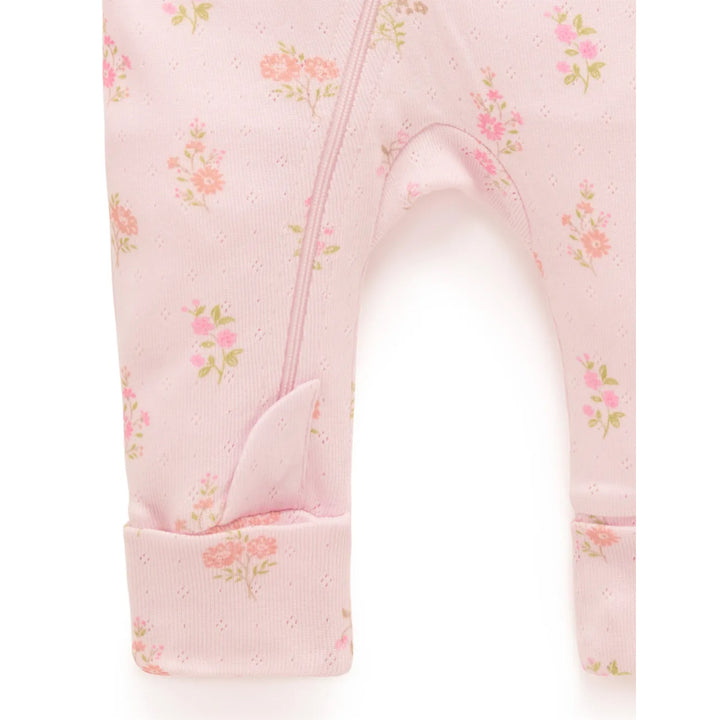Purebaby Organic Zip Growsuit - Aster Print