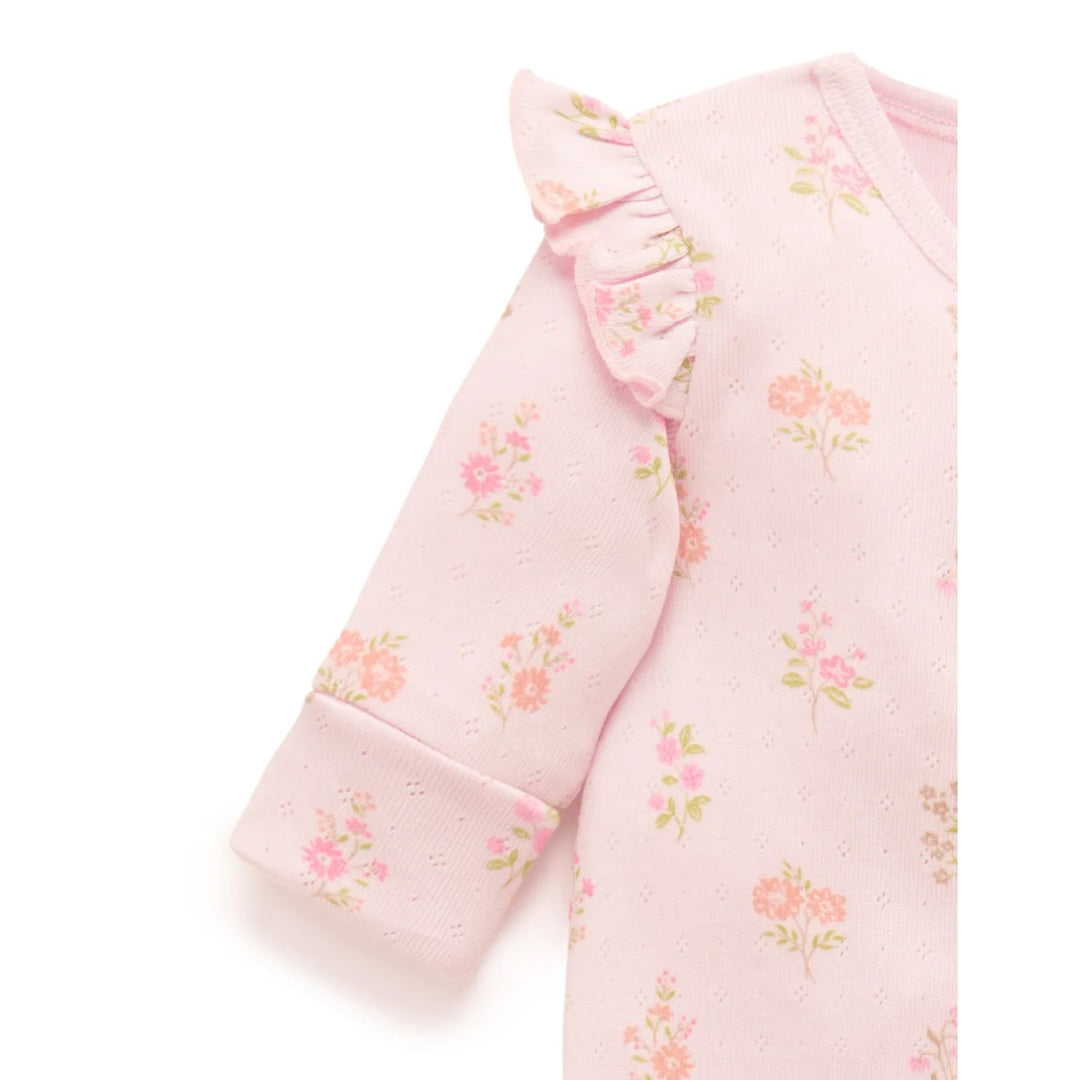 Purebaby Organic Zip Growsuit - Aster Print