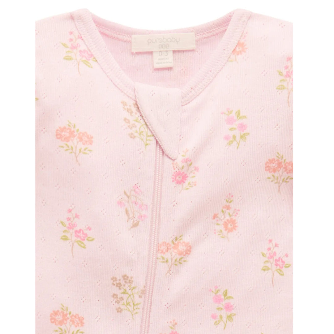 Purebaby Organic Zip Growsuit - Aster Print