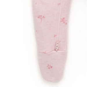 Purebaby Organic Zip Growsuit & Headband Pack - Pale Pink Blossom