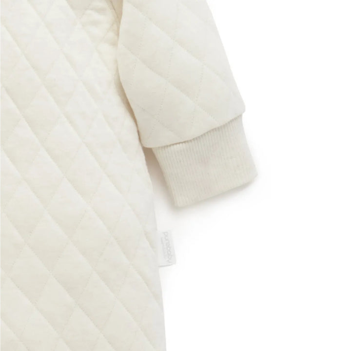 Purebaby Organic Baby Quilted Growsuit - Wheat Melangue