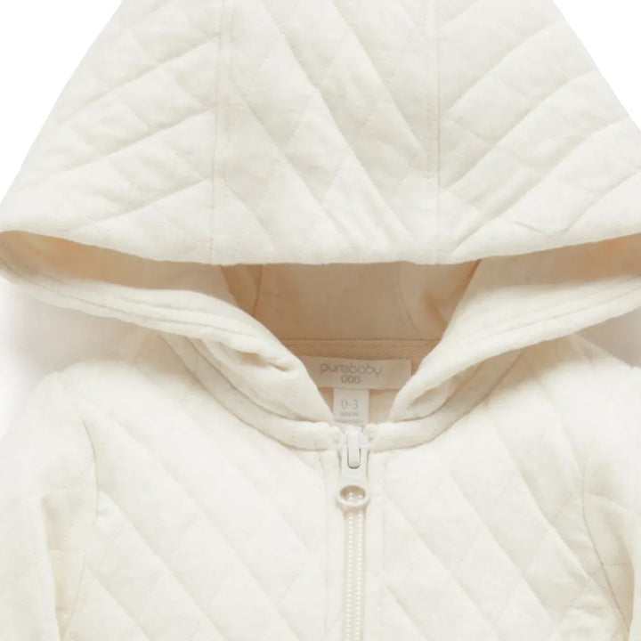 Purebaby Organic Baby Quilted Growsuit - Wheat Melangue