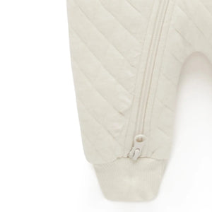 Purebaby Organic Baby Quilted Growsuit - Wheat Melange