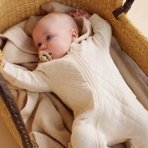 Purebaby Organic Baby Quilted Growsuit - Wheat Melange