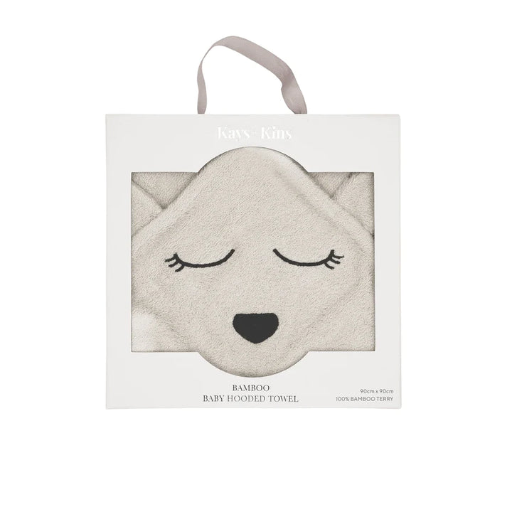 Kays + Kins Bamboo Hooded Towel Bear