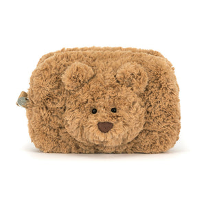 Jellycat Bartholomew Bear Pouch in use
