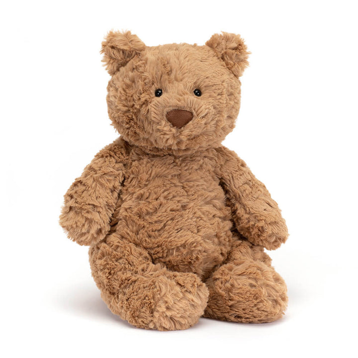 Jellycat Bartholomew Bear Medium tawny tousled teddy, front view