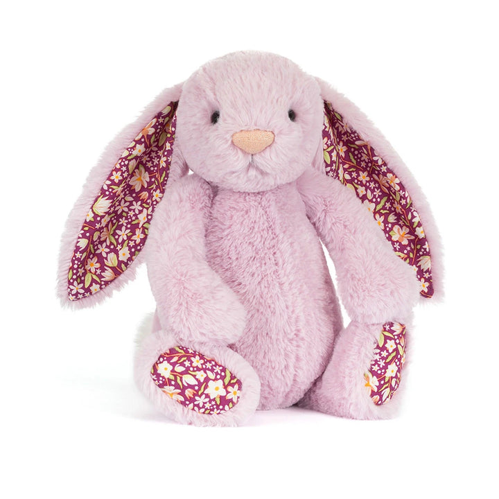 Jellycat Thistlepop Blossom Luxe Bunny deep magenta bunny, front view