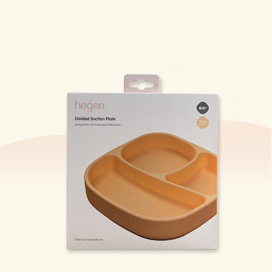 Hegen Divided Suction Plate Silicone Taupe