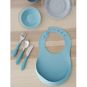 Beaba Stainless Steel Training Cutlery 3 Piece Set - Light Blue