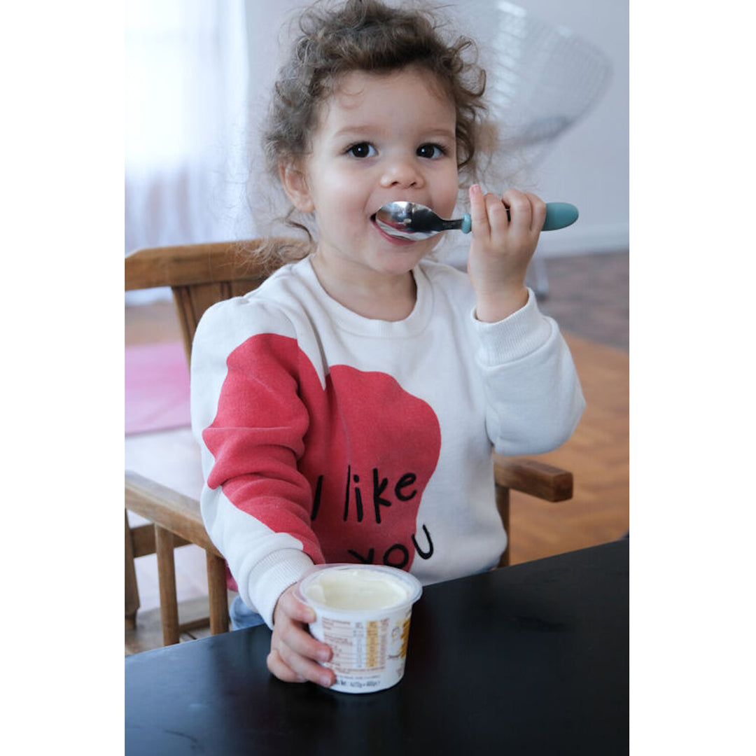 Beaba Stainless Steel Training Cutlery 3 Piece Set - Light Blue