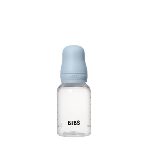 BIBS Baby Bottle 150ml Baby Blue with cap on