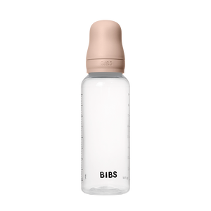 BIBS Baby Bottle 270ml Blush with cap on