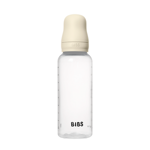 BIBS Baby Bottle 270ml Ivory with cap on