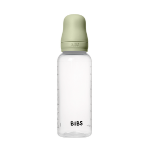 BIBS Baby Bottle 270ml Sage with cap on