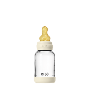 BIBS Baby Glass Bottle 120ml latex slow flow, Ivory
