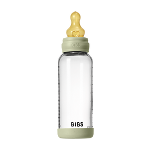 BIBS Baby Glass Bottle 240ml latex medium flow, Sage