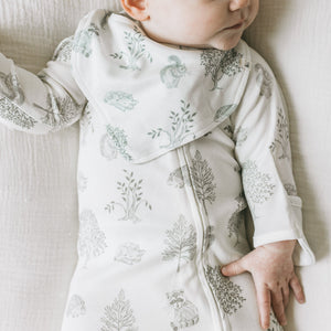 Kays+Kins 2-Pack Reversible Bandana Bib in the Woodland print