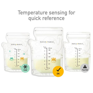 Marcus & Marcus Breastmilk Storage Bag (Temperature sensing - 200ml) - 50 bags
