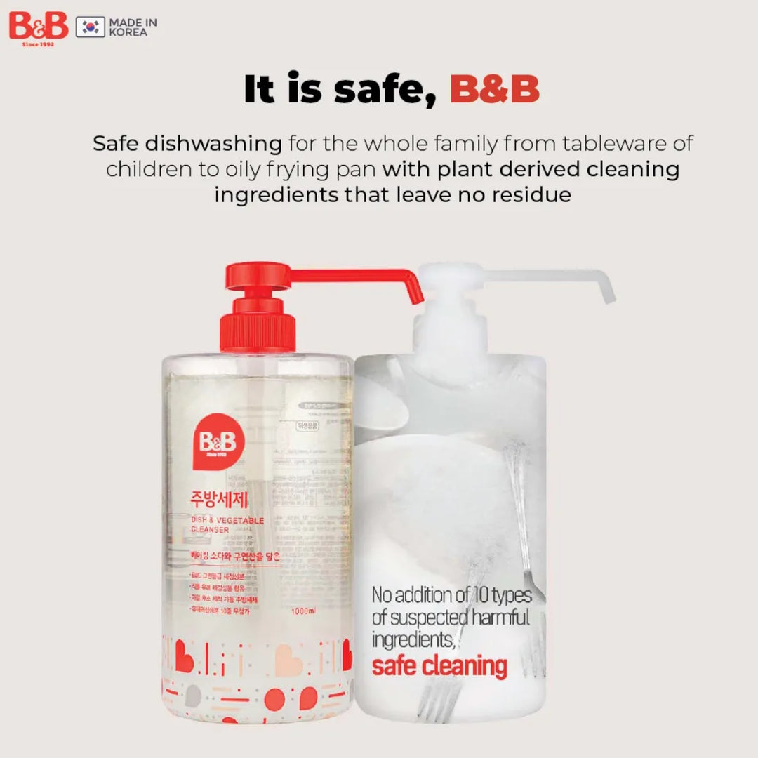B&B Dish And Vegetable Cleanser - Liquid Type 1000ML
