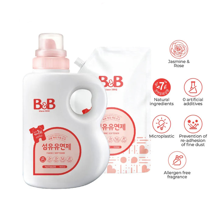 B&B Baby Fabric Softener Jasmine Bottle 1500ml