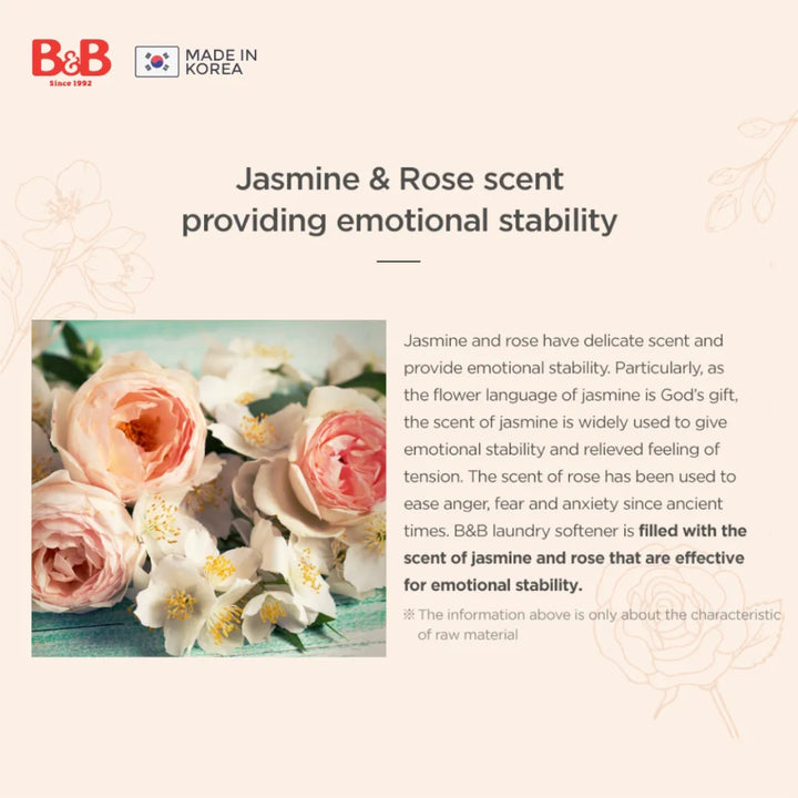 B&B Baby Fabric Softener Jasmine Bottle 1500ml