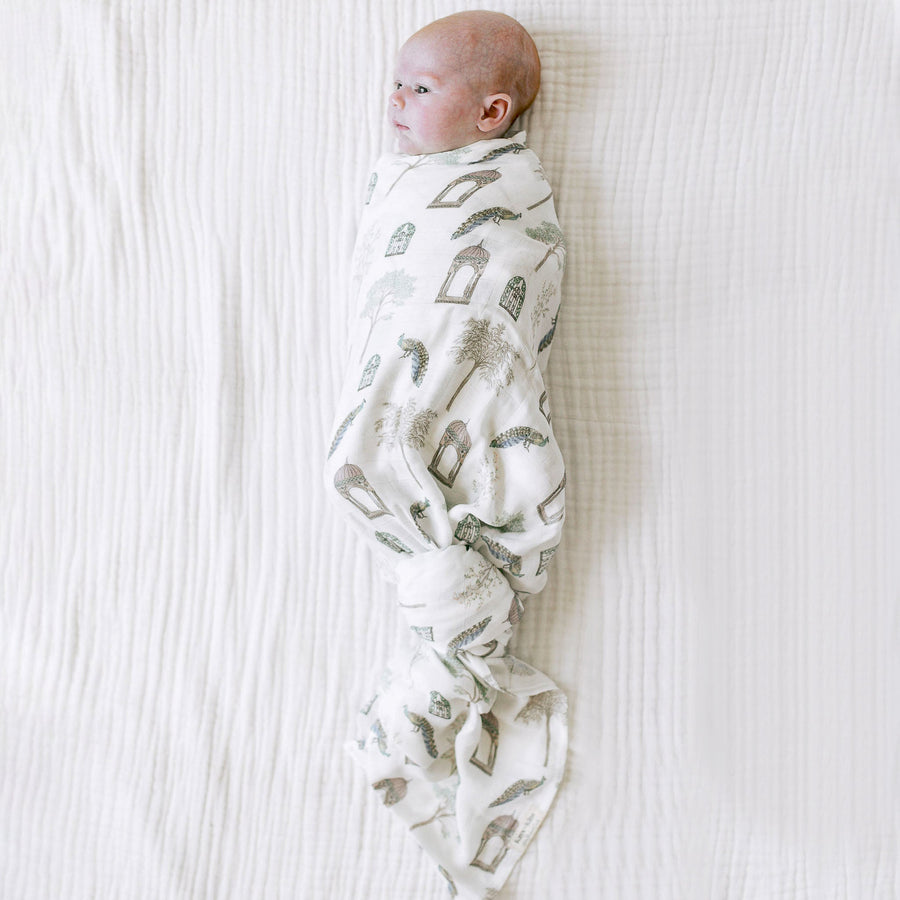 KAYS + KINS Bamboo Swaddle - Peacock Pavillion