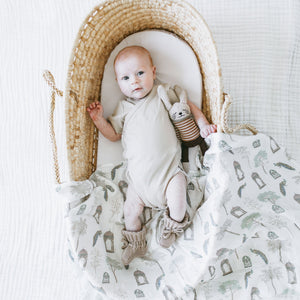 KAYS + KINS Bamboo Swaddle - Peacock Pavillion