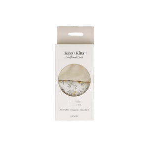 Kays+Kins Wildflower Haze reversible bandana bib detail