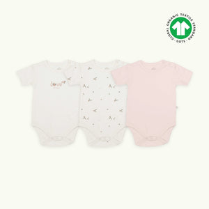 Bistyle Organic Flowery Love 3-Piece Organic Cotton Bodysuits