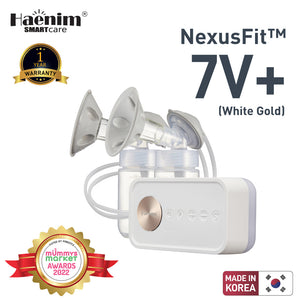 Haenim NexusFit 7V Portable Electric Breast Pump (White Gold)