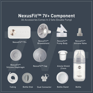 Haenim NexusFit 7V Portable Electric Breast Pump (White Gold)