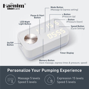 Haenim NexusFit 7V Portable Electric Breast Pump (White Gold)