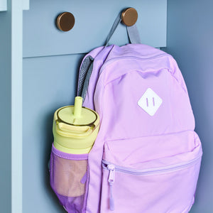 BruMate Leap kids tumbler in a school backpack pocket