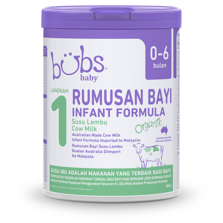 Bubs Organic Grass Fed Infant Milk Formula Stage 1, 800g (0-6M) - Cow's milk formula