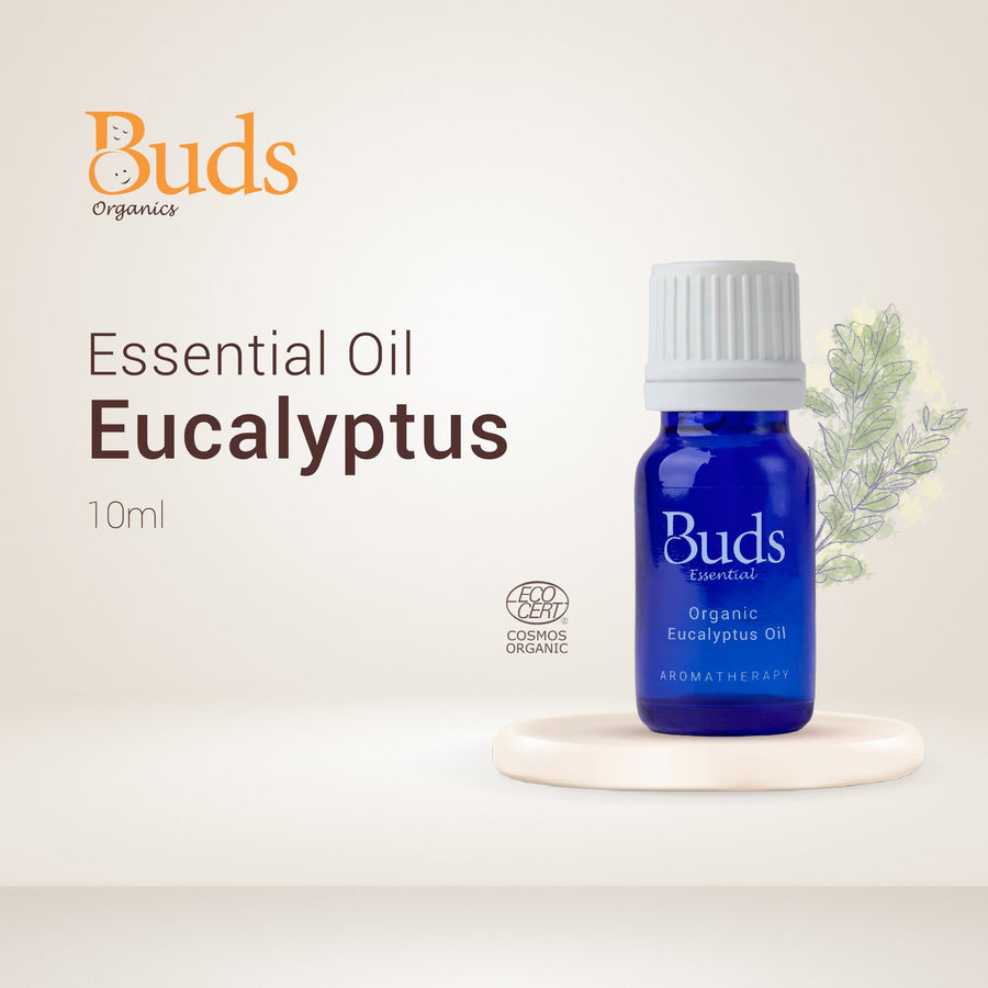 Buds Essential Organic Eucalyptus Oil 10ml aromatherapy bottle
