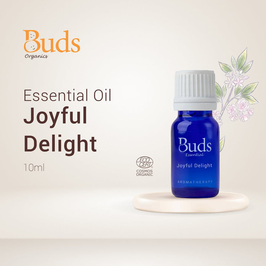 Buds Essential Joyful Delight Organic Oil 10ml aromatherapy bottle
