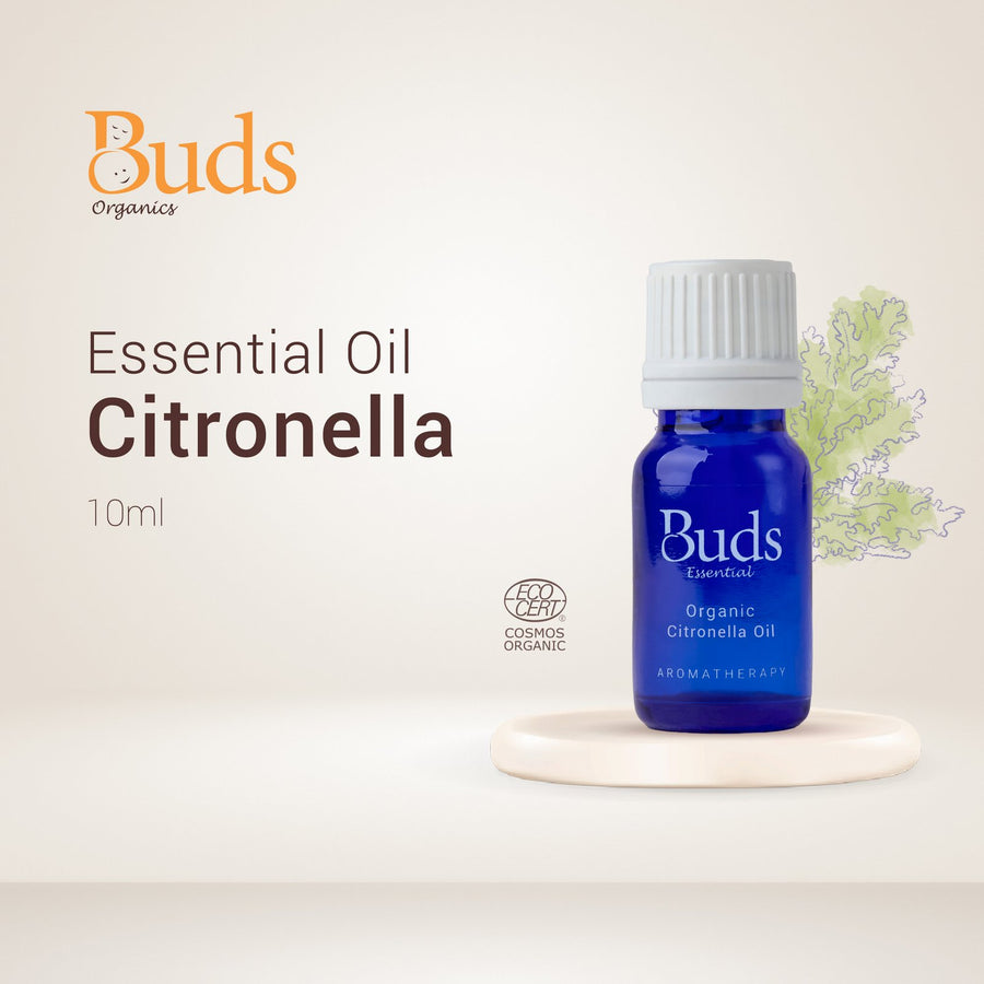 Buds Essential Organic Citronella Oil 10ml aromatherapy bottle