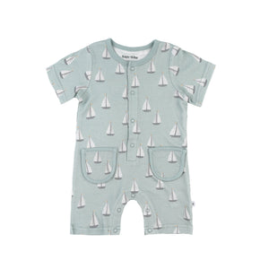 KAYS + KINS Buttoned Romper-Sail Away-12-18M