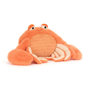 Jellycat Pinchsnap Crab bright orange crab, front view