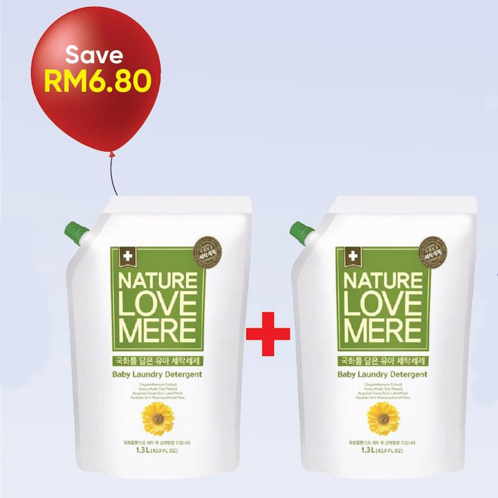 Nature Love Mere Laundry Detergent (Chrysanthemum) 1300ml REFILL x 2pcs