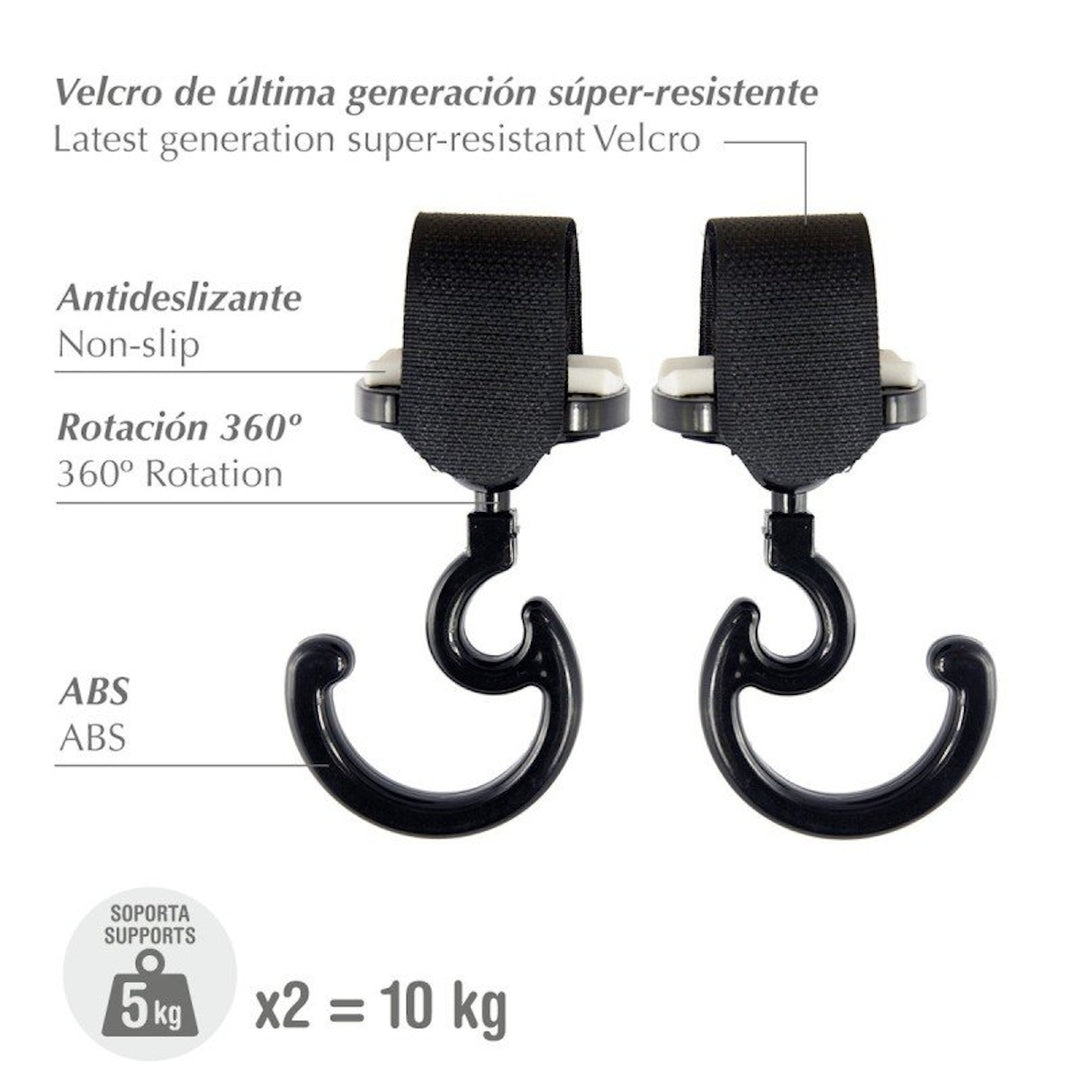 Cambrass Stroller Magic Hook Solid Black 10x6x3cm