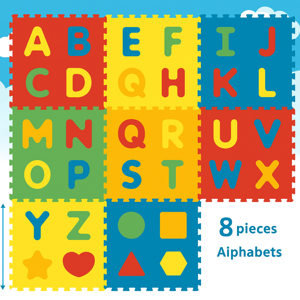 Sunta Mijoy 8Pcs Alphabet + Shape Puzzle Mat (600×600×10 mm)