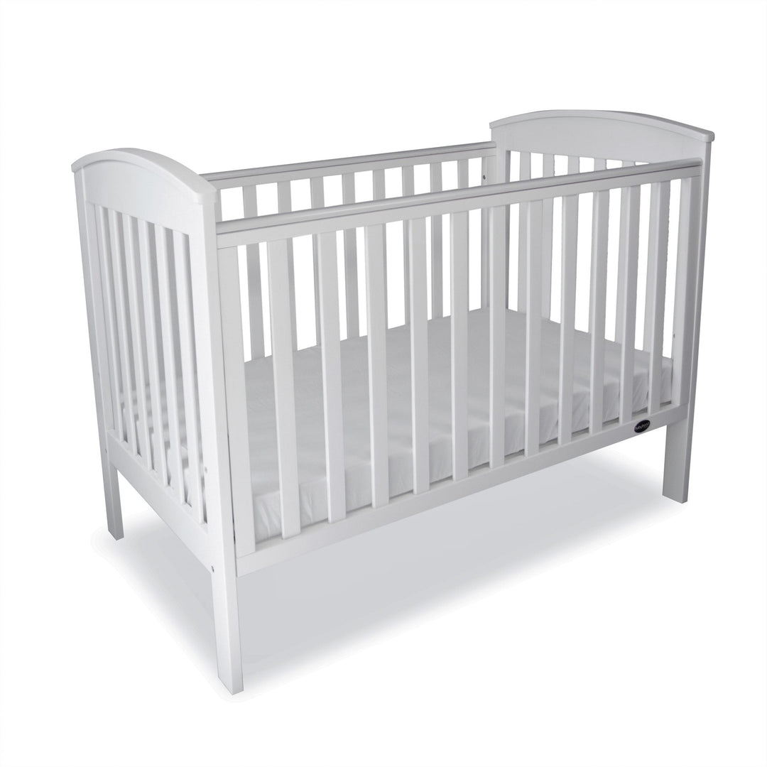 BABYHOOD CLASSIC CURVE COT (WHITE) + BABYHOOD MY FIRST INNERSPRING MATTRESS WITH VENTS